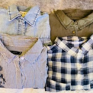 4 Button Front Shirts. Size S/M🪱